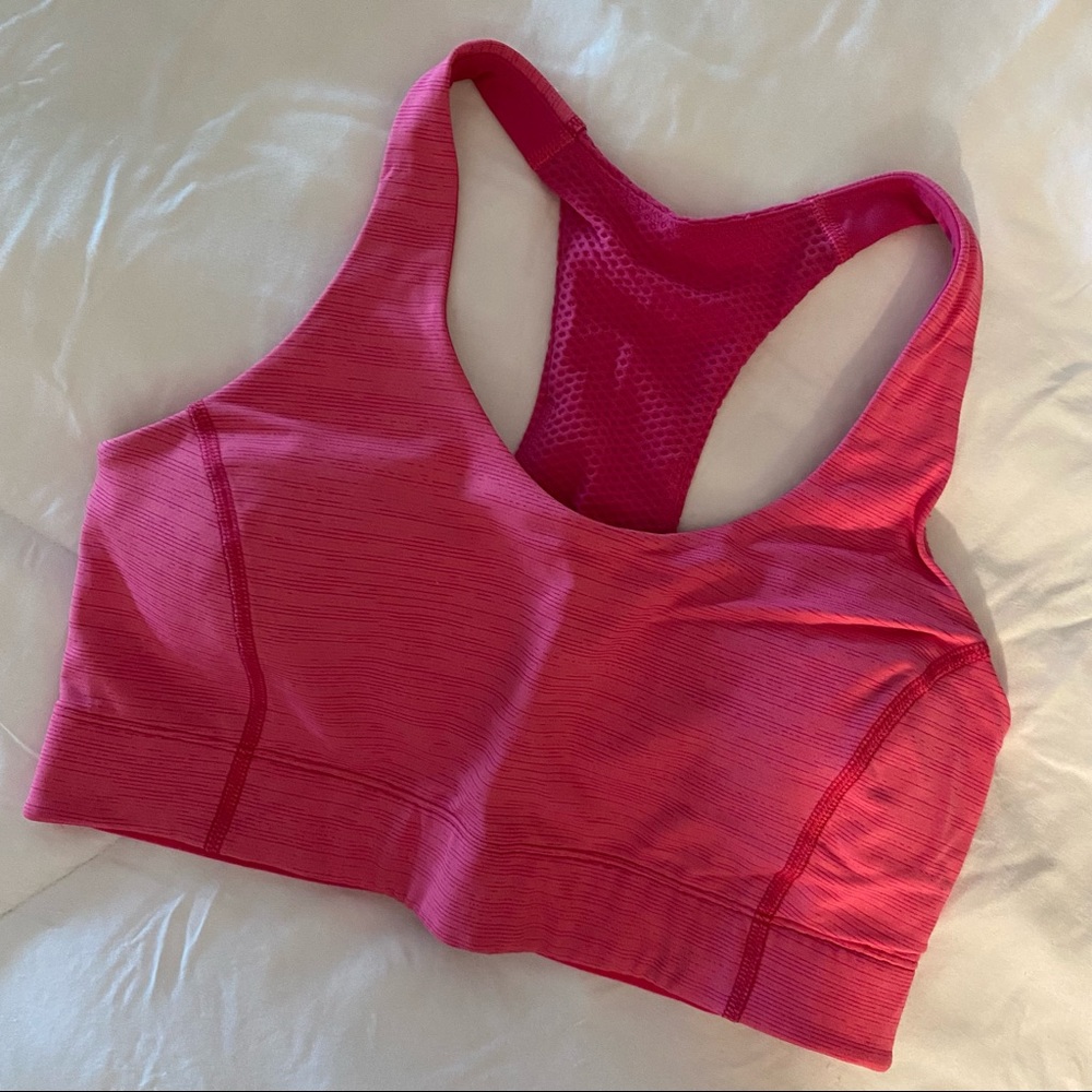 Outdoor Voices Doing Things Bra in Bright Pink